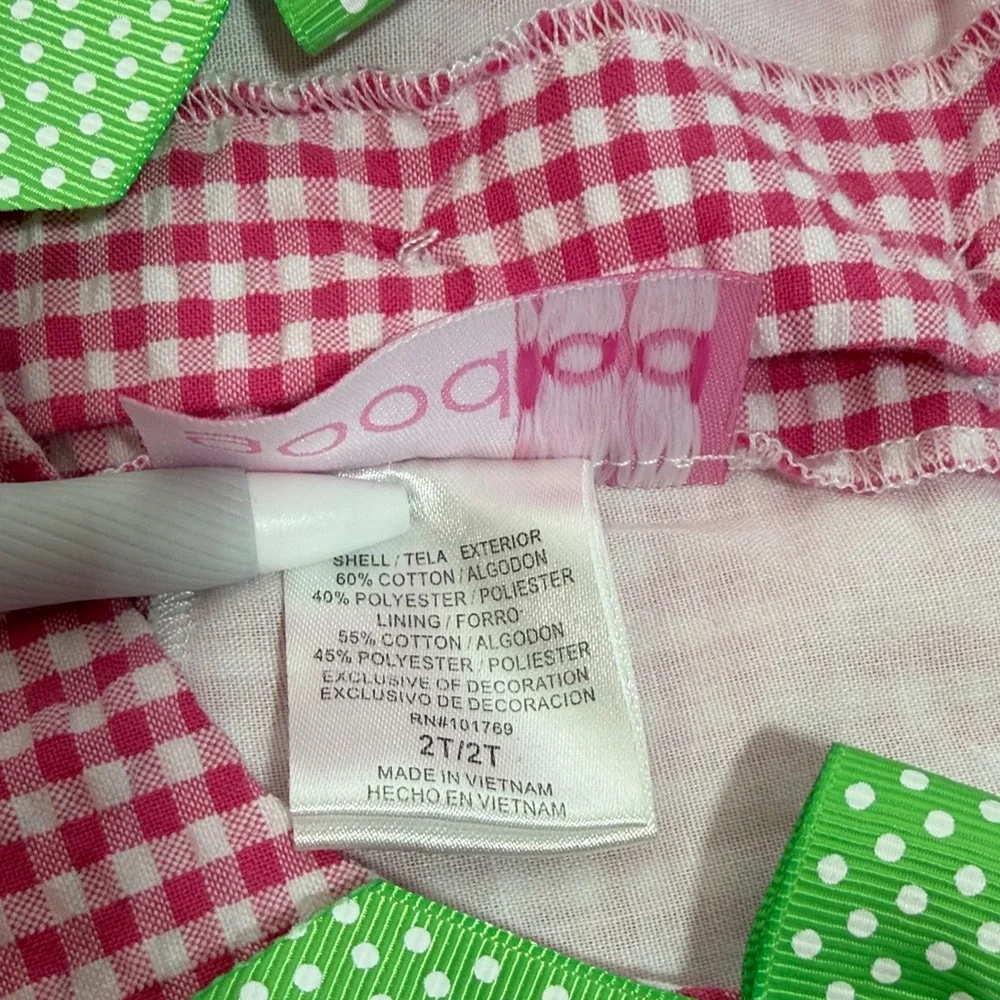 Good Lad Pink Gingham Frog Dress 2T - Picture 4 of 8